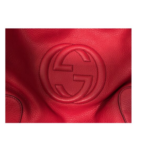 Authentic Gucci Soho red pebbled calf skin leather shoulder bag - Picture 2 of 16